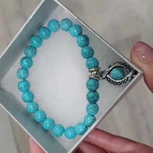 Turquoise Cabuchon Beaded Bracelet